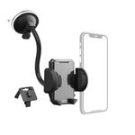 Hama Multi Telefono cellulare/smartphone Nero (Hama Multi 2-in-1 Mobile Phone Holder Suction Cup/Grating Clamp Flexible