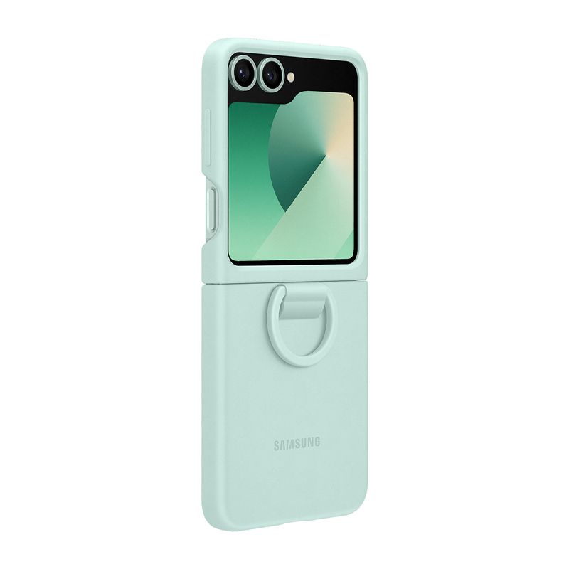 Samsung-Galaxy-Z-Flip6-Silicone-Case-with-Ring-Verde