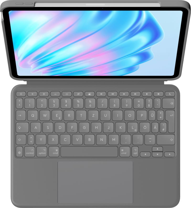 Logitech-Combo-Touch-QWERTZ-Tedesco-Smart-Connector-Grigio