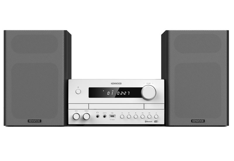 Kenwood-Sistema-HiFi-Stereo-M-822DAB-con-Ricevitore-Radio-DAB-FM-Lettore-CD-e-Presa-USB-Amplificatore-Stereo-da-50W-x-2-Altoparlante-Bass-Reflex-a-2-Vie-Bianco