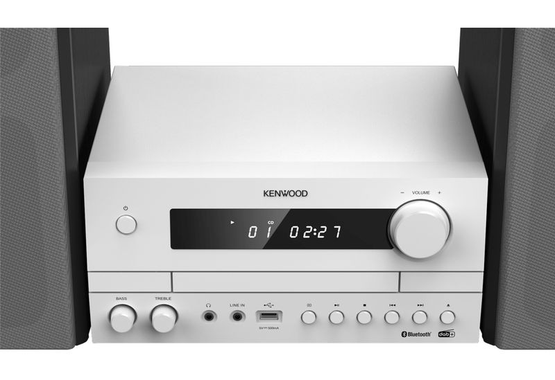 Kenwood-Sistema-HiFi-Stereo-M-822DAB-con-Ricevitore-Radio-DAB-FM-Lettore-CD-e-Presa-USB-Amplificatore-Stereo-da-50W-x-2-Altoparlante-Bass-Reflex-a-2-Vie-Bianco