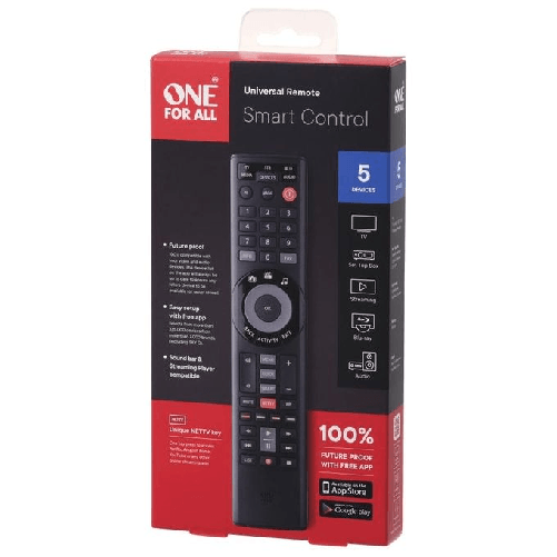 One-For-All-Smart-Control-5-telecomando-DTT-DVD-Blu-ray-Console-da-gioco-Sistema-Home-cinema-IPTV-SAT-TNT