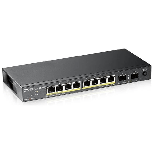 Zyxel-GS1100-10HP-v2-Non-gestito-Gigabit-Ethernet--10-100-1000--Supporto-Power-over-Ethernet--PoE--Nero