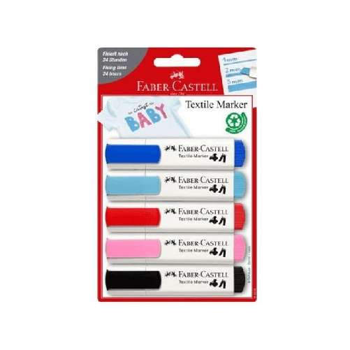 Faber-Castell-Faber-Castell-159530-marcatore-permanente-Punta-smussata-Nero-Blu-Azzurro-Rosa-Rosso