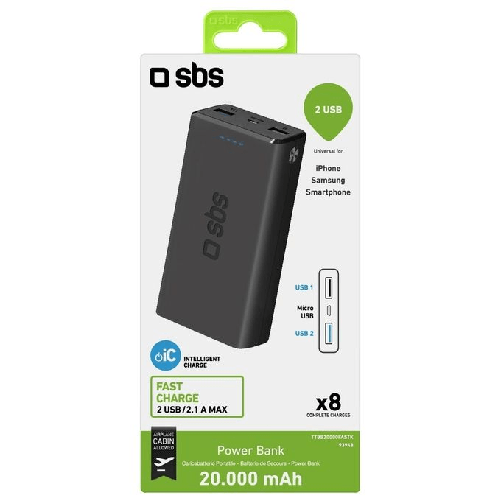 SBS-Power-bank-20.000-mAh-extra-slim-con-porta-USB-2.1A-Intelligent-Charge--IC-