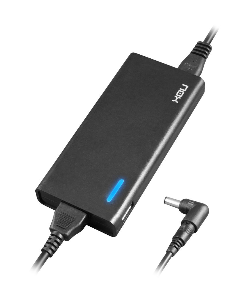 Caricatore-universale-automatico-NOX-per-PORTIL-90W---USB---10-adattatori---Tensione-15-20-V---Indicatore-LED