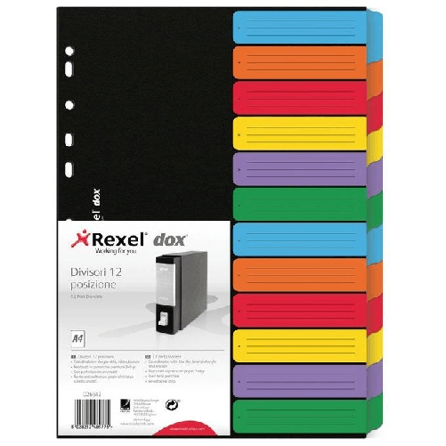 Rexel-Dox-Rexel-D26612-intercalare-Cartella-a-soffietto-espandibile-Nero-Multicolore