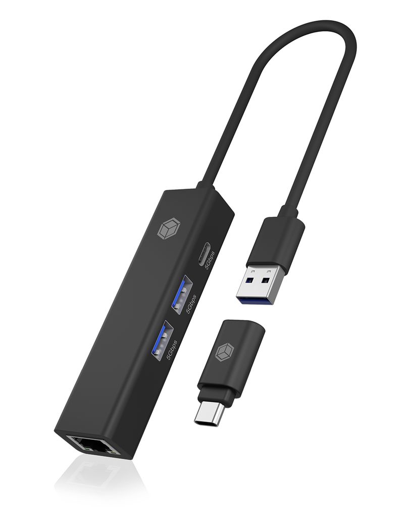 4-in-1-Adapter---USB-3.2-Gen-1-zu-Gigabit-LAN-und-3x-USB-3.2-Gen-1--2x-USB-Type-A-1x-USB-Type-C-1-x-RJ45-Gigabit-Etherne