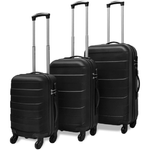 VidaXL 91141 bagaglio Set di valigie Guscio rigido Nero ABS