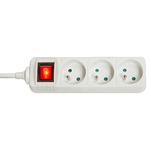 Lindy 73124 prolunghe e multiple 3 presae AC Interno Bianco (3-Way French Schuko Mains - Power Extension with Switch - W