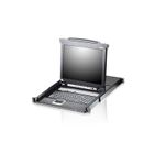 Aten Schwarz 17" LCD  1280 x 102475Hz DDC2B Hotkeys/OSD/Pushbutton daisy Chain Port (up to 512 PC) incl