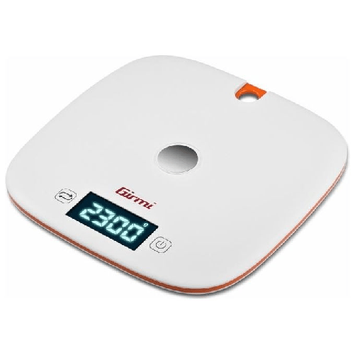 Girmi-PS02-Arancione-Bianco-Superficie-piana-Rotondo-Bilancia-da-cucina-elettronica