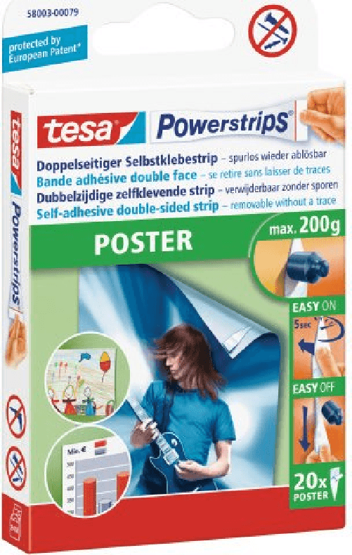 TESA-Powerstrips-POSTER---Montage-Etikett---WeiA---Innenraum---Papier---Box--58003-00079-01-