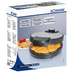 Bomann-WA-1365-CB-6-waffle-1000-W-Nero-Acciaio-inossidabile