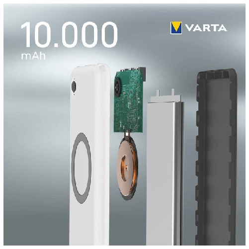 Varta-57913-Polimeri-di-litio--LiPo--10000-mAh-Carica-wireless-Bianco