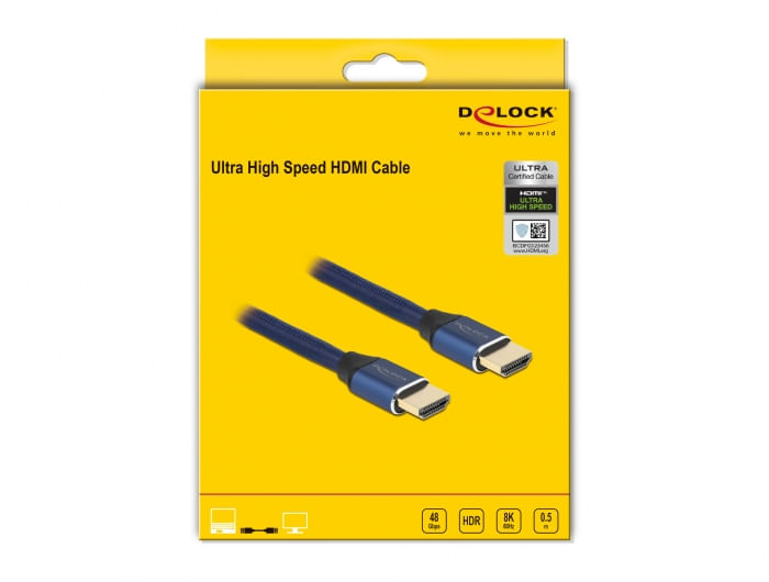 Delock-Cavo-HDMI-ad-altissima-velocit--48-Gbps-8K-60-Hz-blu-05-m-certificato