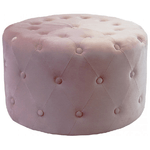 Pouf Rotondo In Velluto Rosa