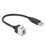 Delock Modulo Keystone USB 2.0 C femmina  USB 2.0 A maschio con cavo