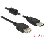 Delock Cavo di prolunga USB 2.0 tipo A maschio  USB 2.0 tipo A femmina 30 m nero