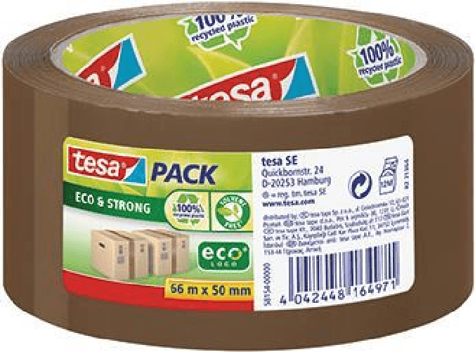 tesapack-Verpackungsklebeband-Eco---Strong-50-mm-x-66-m-aus-PP-klebstark-hohe-UV--und-AlterungsbestA¤ndigkeit---1-StA¼