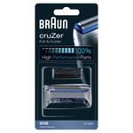 Braun CruZer Testina Di Ricambio 20S Color Argento - Compatibile Con I Rasoi