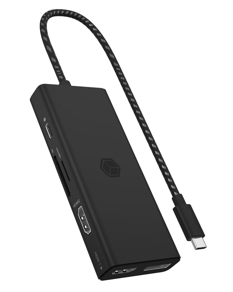 USB-Type-C-Notebook-DockingStation--Premium-Aluminiumgehuse--Datentransfer-Video-und-Power-Delivery-ber-integriertes-Typ