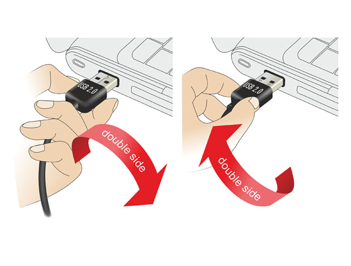 Anschlsse-USB-2.0-Typ-A-beidseitig-Stecker--USB-2.0-Typ-A-BuchseUSB-A-Stecker-beidseitig-verwendbar--Gewinkelt-oben---un