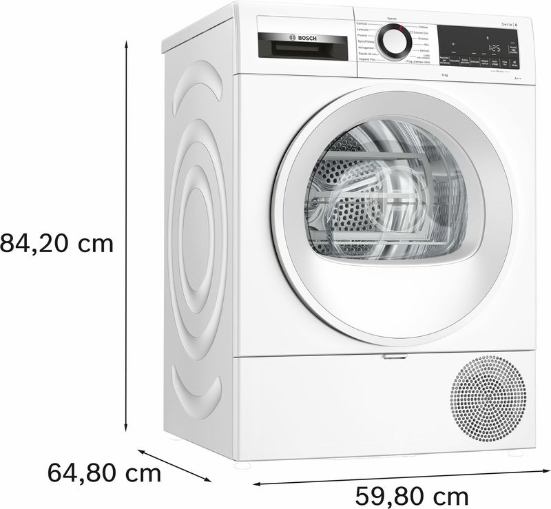 Bosch-WQG233D1IT-asciugatrice-Libera-installazione-Caricamento-frontale-8-kg-A----Bianco