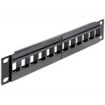 Delock 12 Keystone Ports mit 192 x 149 mm  Zur Montage in 10 Schrnken 1 HE  Integriertes Beschriftungsfeld  Material