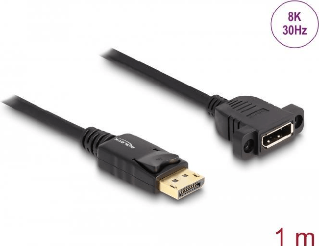 Delock-Cavo-DisplayPort-1.4-8K-30-Hz-maschio-a-femmina-1-m-per-installazione-nero