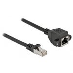 DeLOCK Cavo di estensione di rete S/FTP RJ45 maschio per RJ45 femmina Cat.6A 25 cm nero