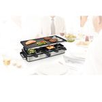 Princess-162645-Raclette-8-Grill-Deluxe-–-Piastra-grill-su-entrambi-i-lati-reversibile---Base-in-acciaio-inossidabile