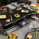 Princess-162645-Raclette-8-Grill-Deluxe-–-Piastra-grill-su-entrambi-i-lati-reversibile---Base-in-acciaio-inossidabile