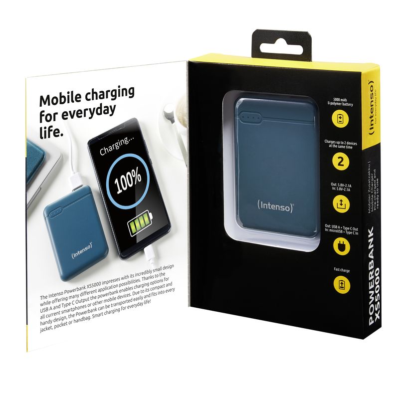 Intenso-Powerbank-XS5000-Caricabatterie-Portatile-5000mAh-Petrol