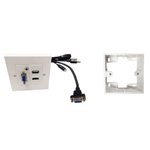 Vivolink WI221293 presa energia HDMI  VGA  USB A  3.5mm Bianco (Wall Box HDMi  USB  VGA - . - Warranty 12M)