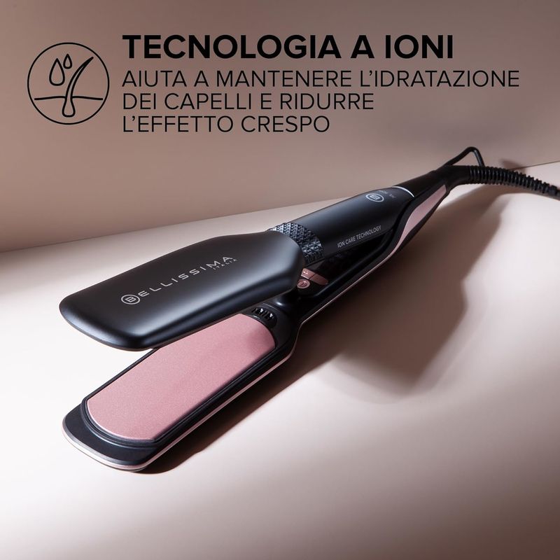 Imetec-Bellissima-XL-Ion-Piastra-per-Capelli-Caldo-Nero-Rosa-67W-1.8mt