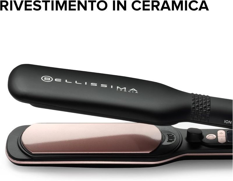 Imetec-Bellissima-XL-Ion-Piastra-per-Capelli-Caldo-Nero-Rosa-67W-1.8mt