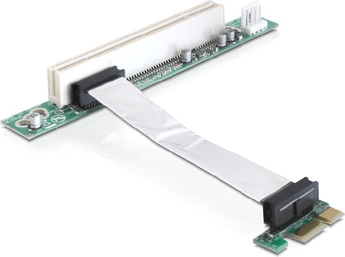 Delock-riser-card-PCI-Express-x1--1-x-PCI-con-cavo-flessibile-da-9-cm-diretto-a-sinistra