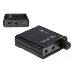 Delock Amplificatore per cuffie stereo portatile con due uscite e potenziamento dei bassi