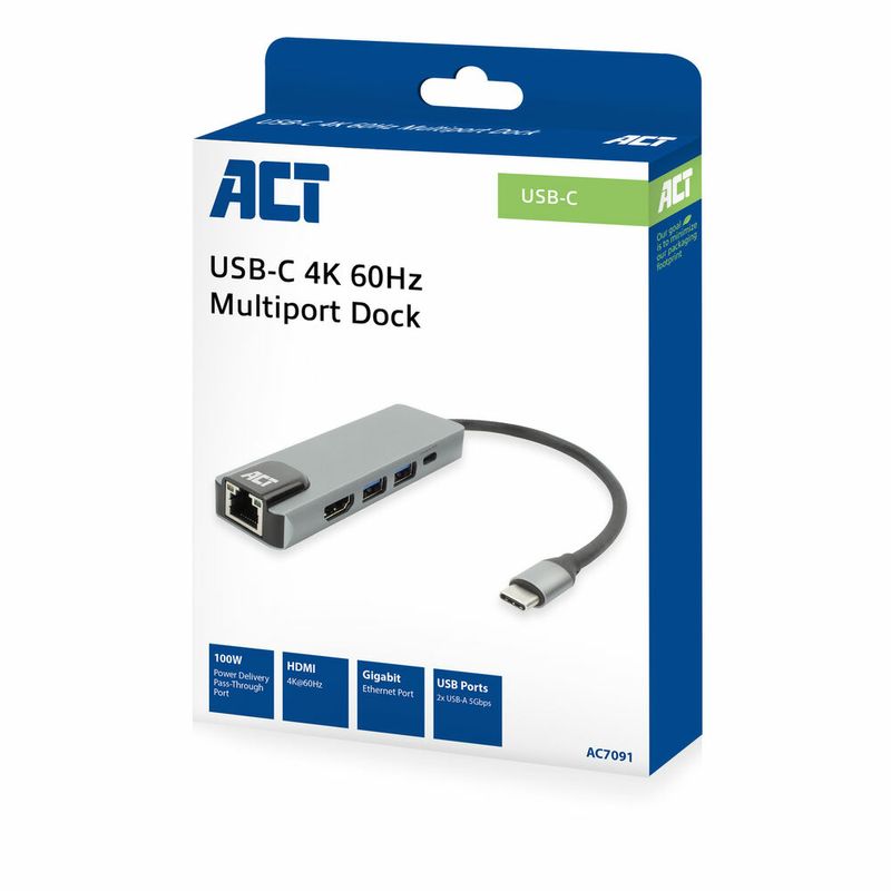 ACT-AC7091-replicatore-di-porte-e-docking-station-per-laptop-Cablato-USB-3.2-Gen-1--3.1-Gen-1--Type-C-Grigio