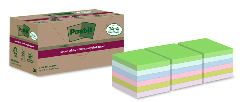 Post-It-Confezione-18-SK-Ricicliclato-76x76mm-144-Fogli