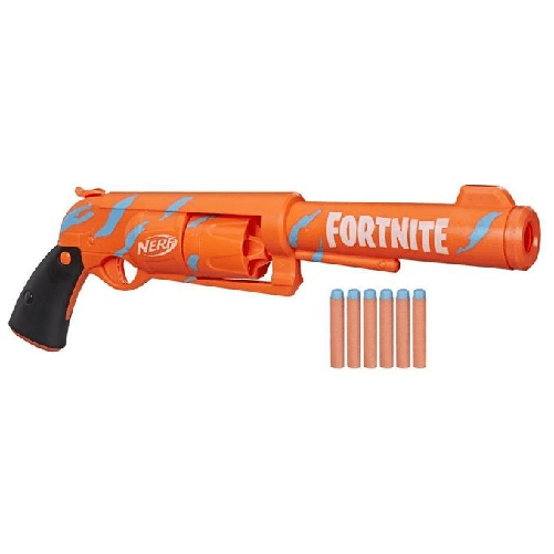 Hasbro-Nerf-Fortnite---6-Shooter-Blaster-in-colorazione-Camo-Pulse-con-caricamento-con-percussore