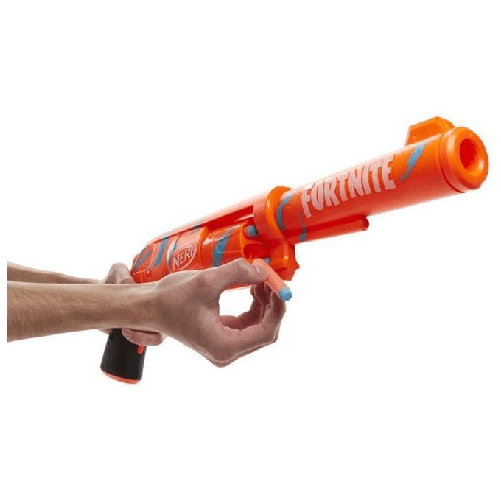 Hasbro-Nerf-Fortnite---6-Shooter-Blaster-in-colorazione-Camo-Pulse-con-caricamento-con-percussore
