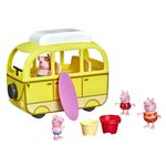 Hasbro Peppa Pig - Camper alla Spiaggia, veicolo giocattolo per età prescolare con ruote che girano