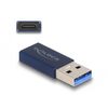 Delock-Adattatore-USB-10-Gbps-USB-Tipo-A-maschio-a-USB-Tipo-C-femmina-blu-attivo