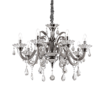 Ideal Lux Lampadario Classico Colossal Metallo-Cristallo Avorio 8 Luci E14