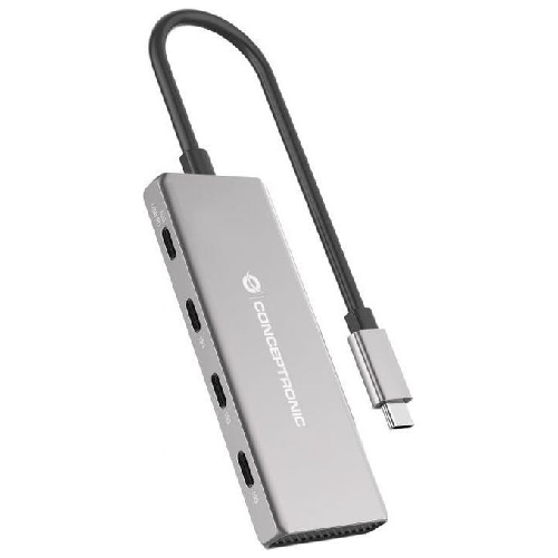 Conceptronic HUBBIES16G hub di interfaccia USB 3.2 Gen 2 (3.1 Gen 2) Type-C 10000 Mbit/s Grigio