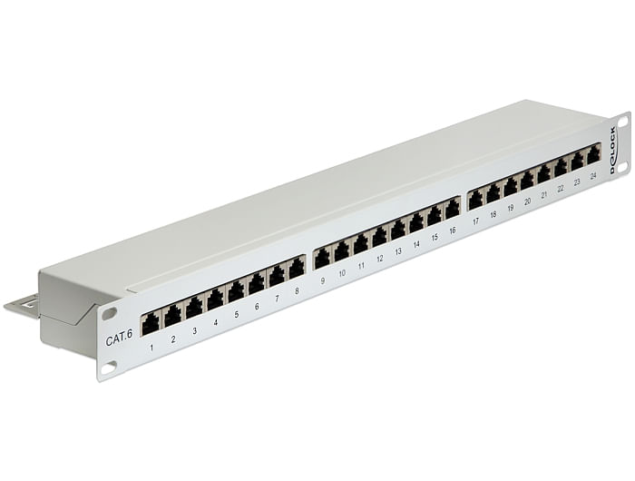 Delock-Patch-panel-da-19--24-porte-Cat6-grigio