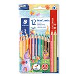 Staedtler 128 Nero, Blu, Bordeaux, Marrone, Verde, Azzurro, Verde chiaro, Arancione, Pesca, Rosso, Viola, Giallo 12 pz