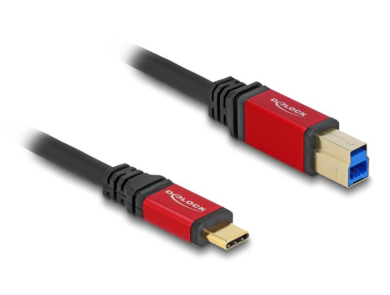 Delock-Cavo-USB-5-Gbps-USB-Type-C-maschio-a-USB-Type-B-maschio-da-2-m-rosso-in-metallo